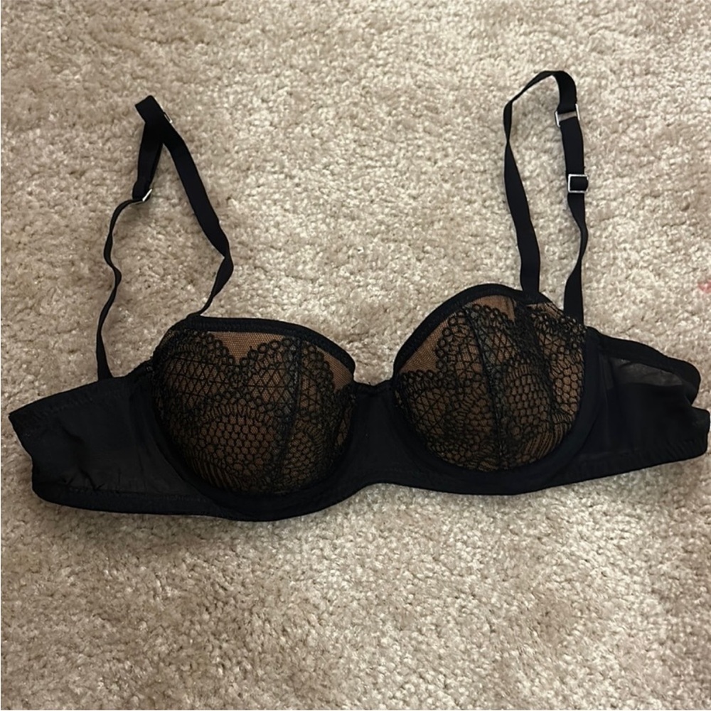 La Perla Studio "Camelia" Plunge Push-up Demi Lace Bra